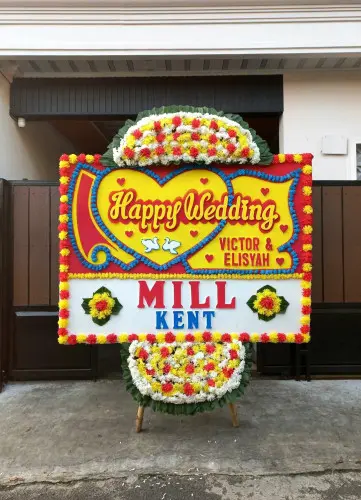 Papan Bunga Pernikahan sekayu